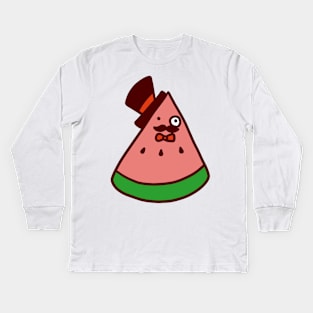 Mustache Watermelon Kids Long Sleeve T-Shirt